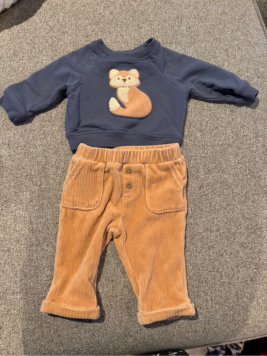 cloud island Other - cloud island Navy Sweatshirt and Tan Corduroy Pants Matching Set